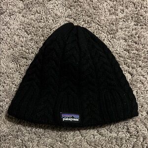 Patagonia Black Cable Knit Beanie
